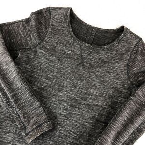 Lululemon Exhalation Pullover II Marled Black Women's 8 Breathable W3F58S Active